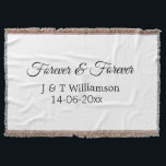 Forever & forever add couple name date love thanks throw blanket<br><div class="desc">For lovers like us</div>