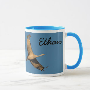 Forever Free Crane In Flight Personalize Name Mug