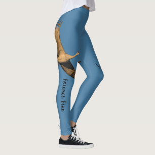 Forever Free Crane In Flight Personalize Text Leggings