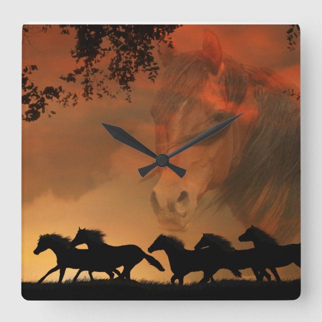 Forever Free Horse Clock (Front)