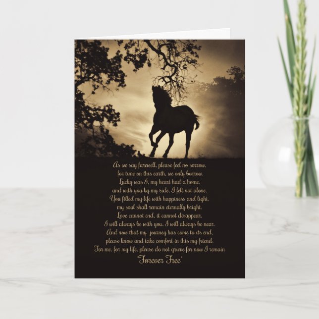 Forever Free Horse Sympathy Card (Front)