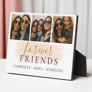 Forever Friends 3 Photo Collage Friendship Gift Plaque