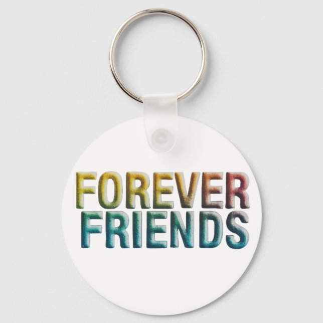 Forever Friends Aluminium Circle Keychain (Front)