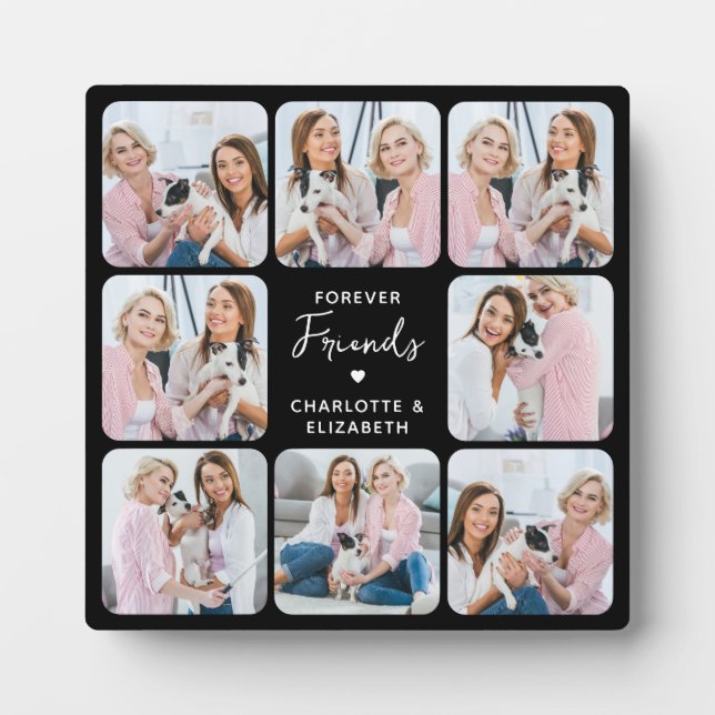 Forever Friends Custom 8 Photo Collage Best Friend Plaque (Front)