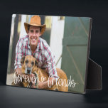 Forever Friends Custom Photo Love Heart Typography Plaque<br><div class="desc">Sweet photo plaque with your own custom photo. A lovely photo gift with text overlay which reads "forever friends" in hand lettering and linked with a cute love heart. The photo template is set up for you to add your photo - landscape format will be easiest to work with. Please...</div>