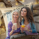 Forever Friends Love Heart Typography Square Photo Cushion<br><div class="desc">Chic photo plaque with your own custom photo. A lovely photo gift with text overlay which reads "forever friends" in hand lettering and linked with a cute love heart. The photo template is set up for you to add your photo which will be displayed in square format so, if you...</div>