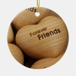 FOREVER FRIENDS/MERRY CHRISTMAS ON OTHER SIDE CERAMIC ORNAMENT