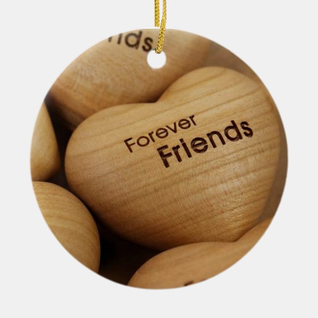 FOREVER FRIENDS/MERRY CHRISTMAS ON OTHER SIDE    CERAMIC ORNAMENT (Front)