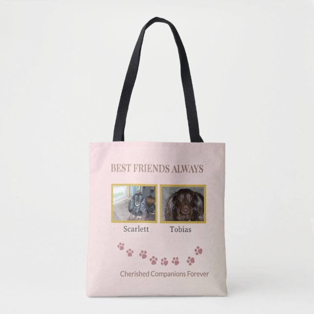 Forever Friends Pawprint Messenger Tote Bag (Front)