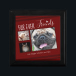 Forever Friends Pet Photo Collage Gift Box<br><div class="desc">For the pet lover in your life,  this easy to use keepsake box template is a 3 photo collage option. All text is adjustable. The layout can also be changed with the customise more options. Hand drawn heart accent.</div>