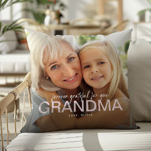 Forever Grateful For You Grandma' Photo Keepsake Cushion