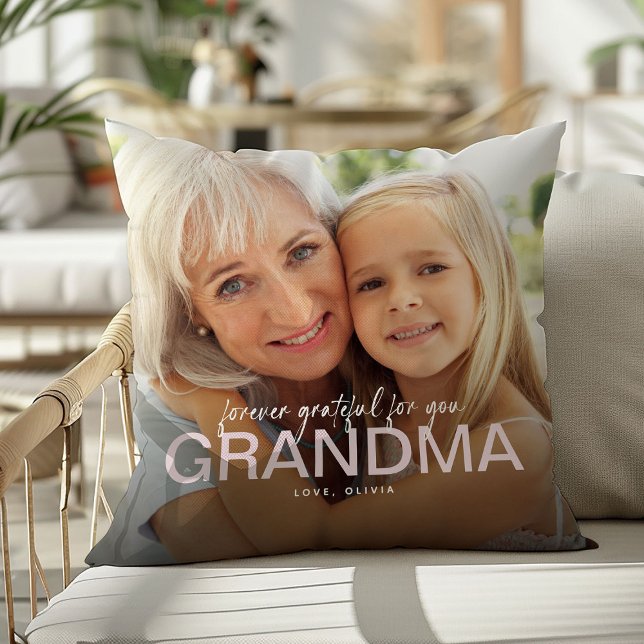 Forever Grateful For You Grandma' Photo Keepsake Cushion (Creator Uploaded)