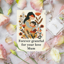 Forever Grateful Mum Mother Daughter Love Floral