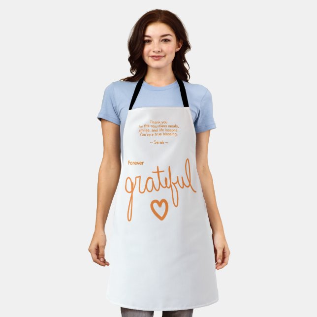 Forever Grateful Personalised Thanksgiving Gift  Apron (Worn)