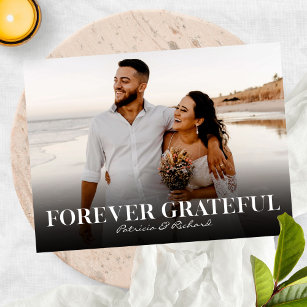 Forever Grateful Simple Wedding Thank You Foto Postcard