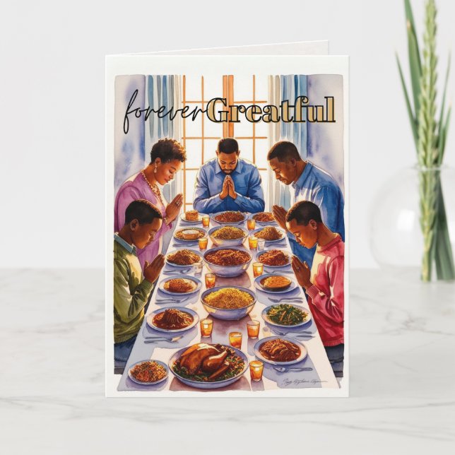 Forever Grateful Thanksgiving Greeting Card (Front)