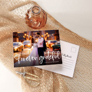 Forever Grateful Wedding Thank You Photo Postcard
