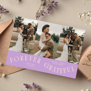 Forever Grateful Wisteria Wedding Multi Photo  Thank You Card