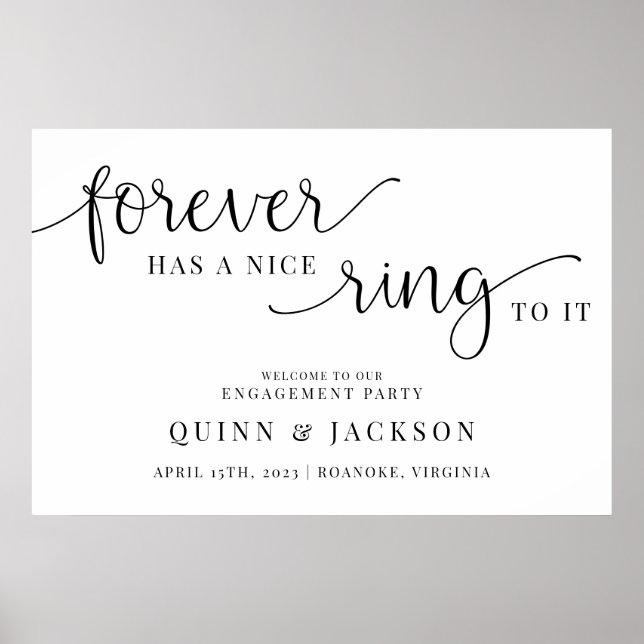 Forever Had A Nice Ring To It Engagement Poster (Front)
