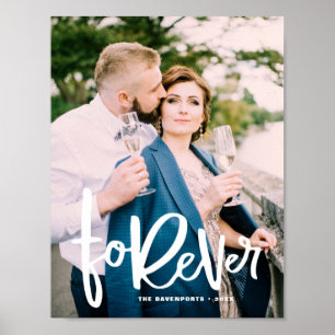 Forever Hand Lettered   Wedding Photo Poster
