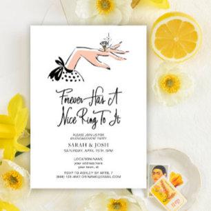 Forever Has a Nice Ring Elegant Engagement Party Invitation