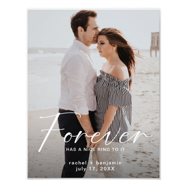 Forever has a nice ring Photo Engagement Modern  (Front)