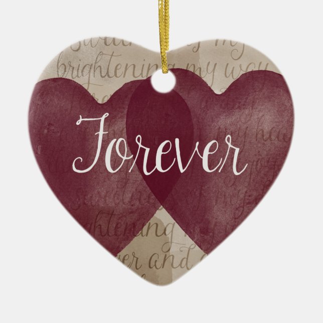 Forever Hearts Ceramic Tree Decoration (Front)