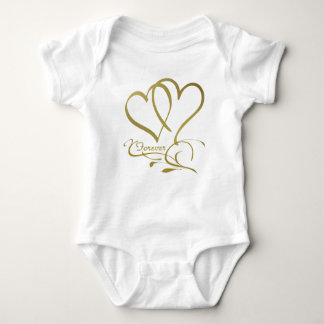 Forever Hearts Gold editable background colours Baby Bodysuit