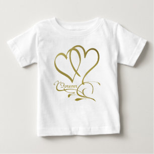 Forever Hearts Gold editable background colours Baby T-Shirt