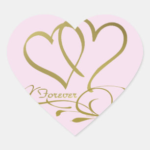 Forever Hearts Gold editable background colours Heart Sticker