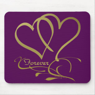 Forever Hearts Gold editable background colours Mouse Pad