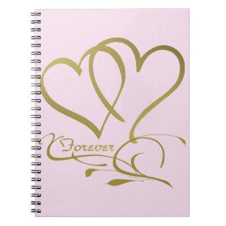 Forever Hearts Gold editable background colours Notebook