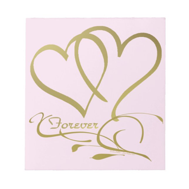 Forever Hearts Gold editable background colours Notepad (Front)
