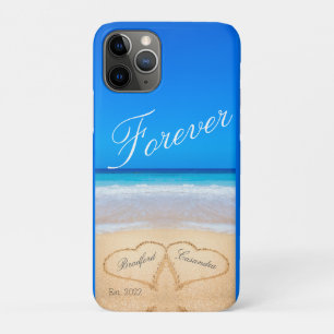 Forever   Hearts in Sand Beach   iPhone 11 Pro Case