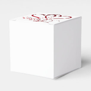 Forever Hearts Red on White Favour Box