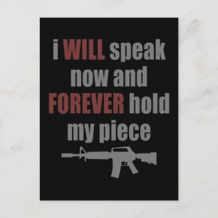 Forever Hold My Piece Postcard