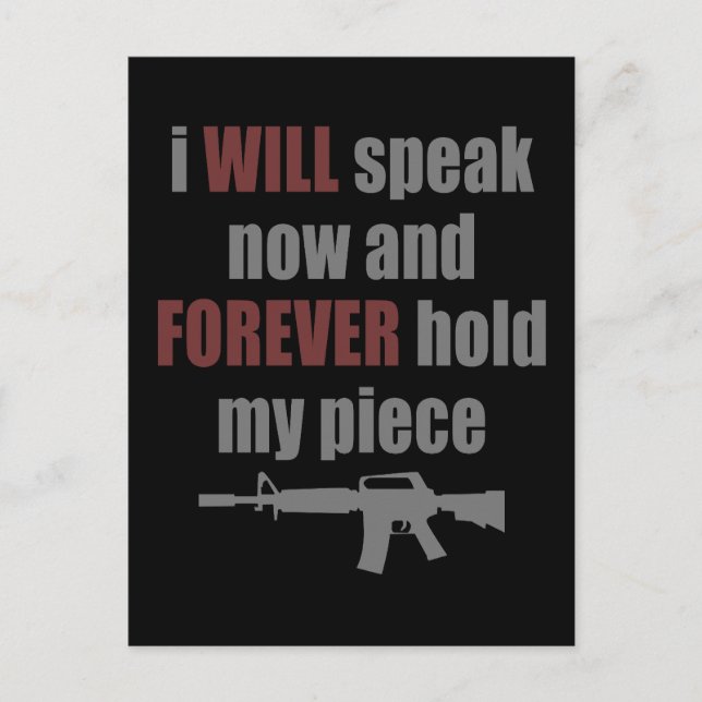 Forever Hold My Piece Postcard (Front)