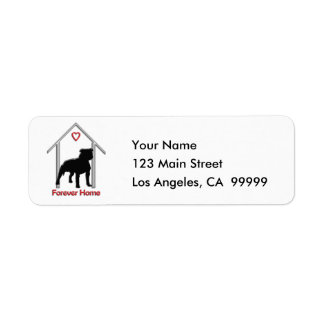 Forever Home Black Pitbull Logo Return Address Label