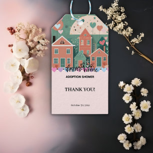 Forever Home Pastel Hearts Adoption Foster Shower Gift Tags