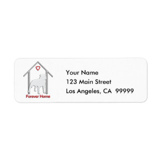 Forever Home White Pitbull Logo Return Address Label