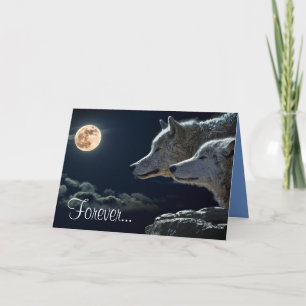 "Forever" & "I Love You" Two Grey Wolves Card