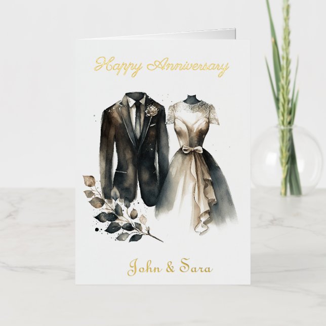Forever I Will Anniversary Foil Greeting Card (Front)