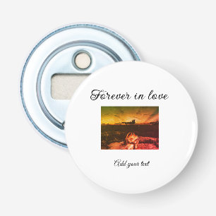 Forever in love add couple photo wedding engaged a bottle opener