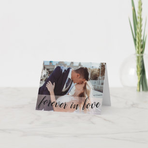 Forever In Love Black Script Photo Valentine's Day Holiday Card