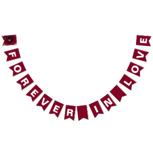 Forever in Love Cranberry Red Wedding Bunting