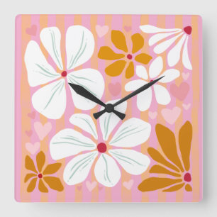 Forever in love gift clock romance pink hearts