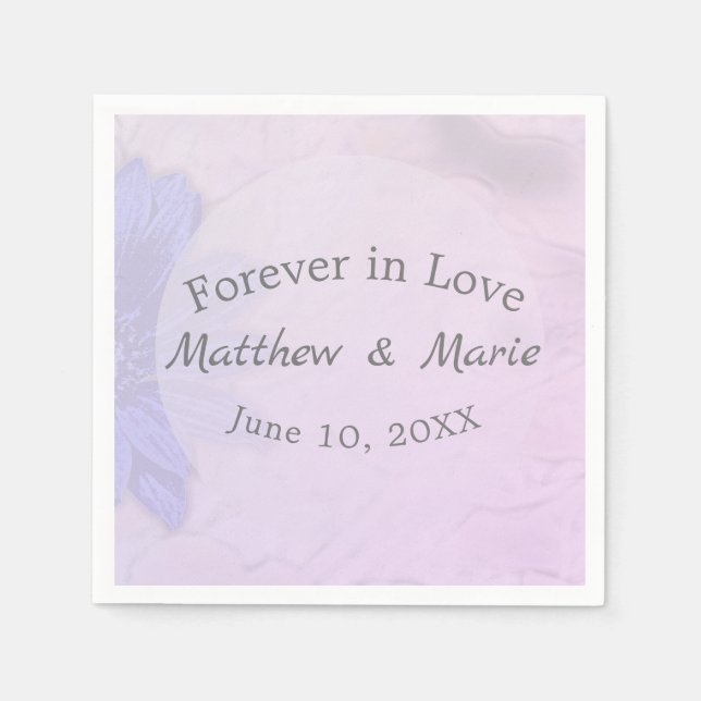 Forever in Love Lovely Lavender Floral Napkin (Front)