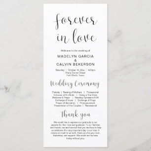 Forever in Love, Modern Wedding Ceremony Program