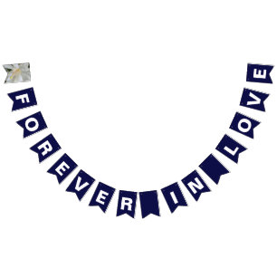 Forever in Love Navy Blue Wedding Bunting