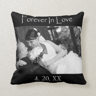 Forever In Love Wedding Photo Cushion